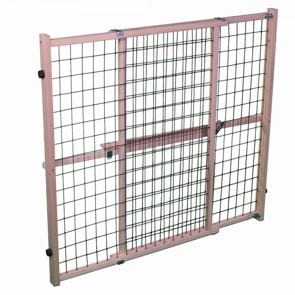 North States Gray 32 in. H x 29-1/2-50 in. W Wood Wire Mesh Gate
