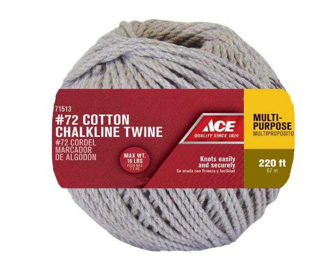 Twine Multi Purpose Twisted Cotton #72 X 67M (220Ft), Medium Load Natural Ace.