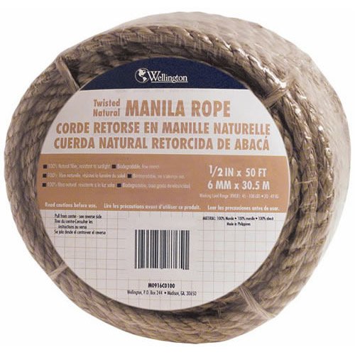 Rope Manila 1-4 In. X 50 - 6 Mm X 15 Coil