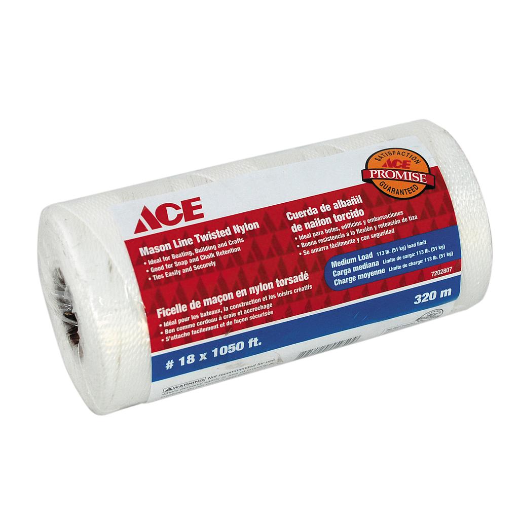 Twine Twisted Nylon #18 X 3320M (1050Ft) White Ace,Cancel