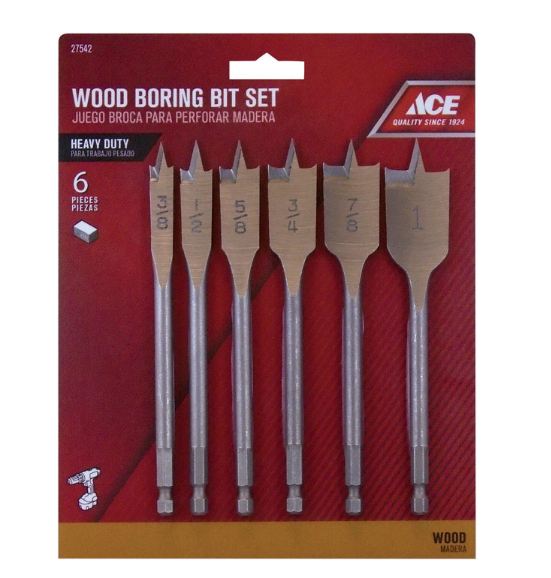 BIT SET WOODBORE 6PC ACE