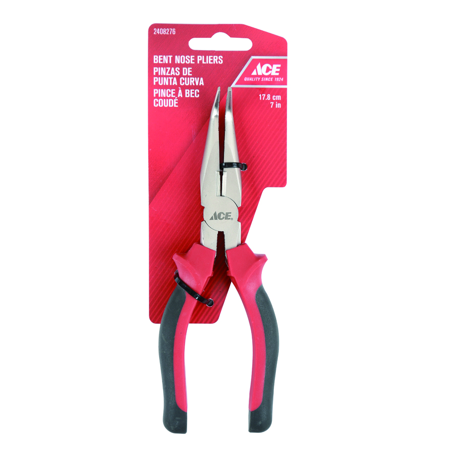 Bent Nose Pliers 18Cm (7In) Tpr Grip Handle.