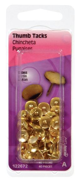 Hillman Yellow Push Pins, 40 pk