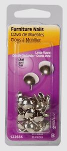 Hillman Large Brass-Plated Brass Furniture Nails 25 pk