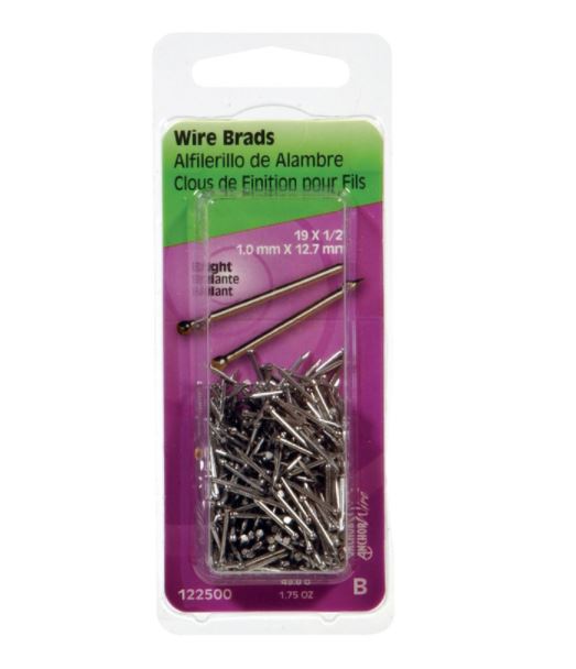 Hillman 19 Ga. x 1/2 in. L Bright Steel Brad Nails 1 pk 1.75 oz.