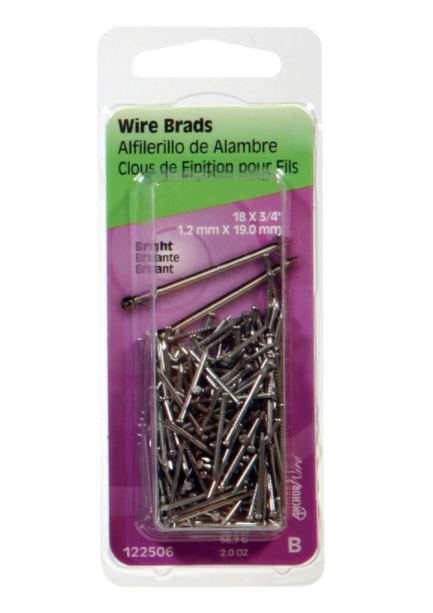 Hillman 18 Ga. x 3/4 in. L Bright Steel Brad Nails 1 pk 2 oz.