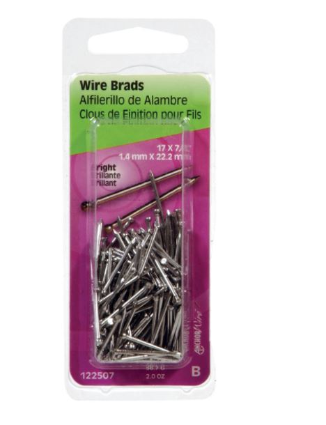 Hillman 17 Ga. x 7/8 in. L Bright Steel Brad Nails 1 pk 2 oz.
