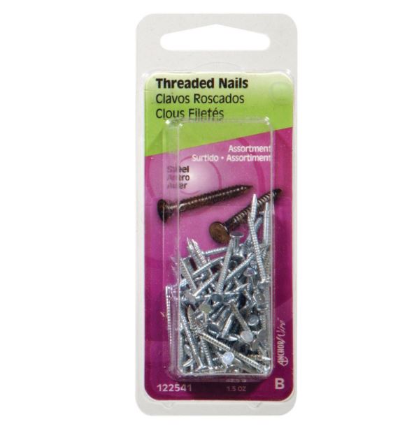 Hillman 1-3/4 in. Threaded Bright Steel Nail Flat