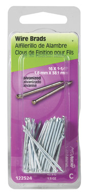 Hillman 16 Ga. x 1-1/2 in. L Galvanized Steel Brad Nails 1 pk 1.5 oz.