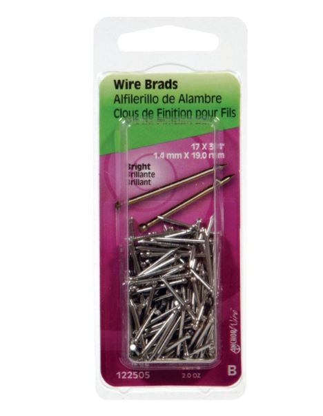 Hillman 17 Ga. x 3/4 in. L Bright Steel Brad Nails 1 pk 2 oz.
