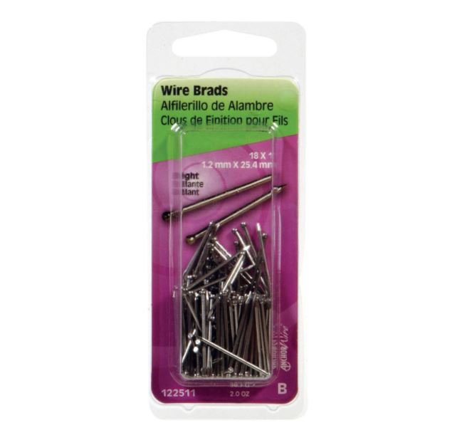 Hillman 18 Ga. x 1 in. L Bright Steel Brad Nails 1 pk 2 oz.