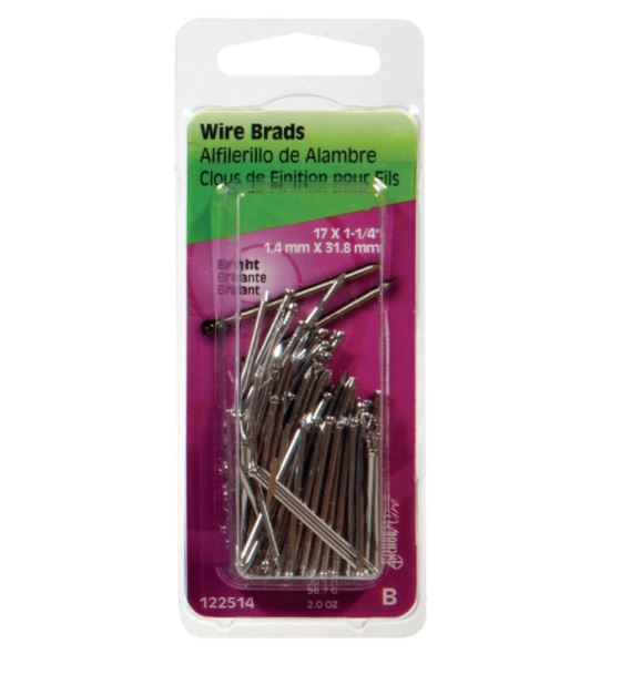 Hillman 17 Ga. x 1-1/4 in. L Bright Steel Brad Nails 1 pk 2 oz.