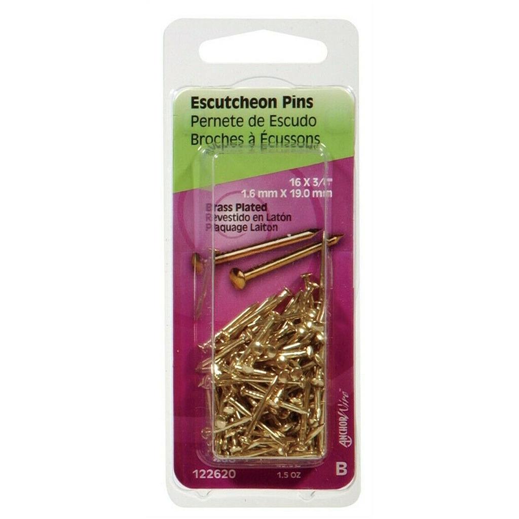 Hillman 16 Ga. x 3/4 in. L Brass-Plated Steel Escutcheon Pins 1 pk 1.5 oz.