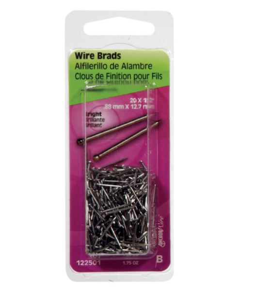 Hillman 20 Ga. x 1/2 in. L Bright Steel Brad Nails 1 pk 1.75 oz.