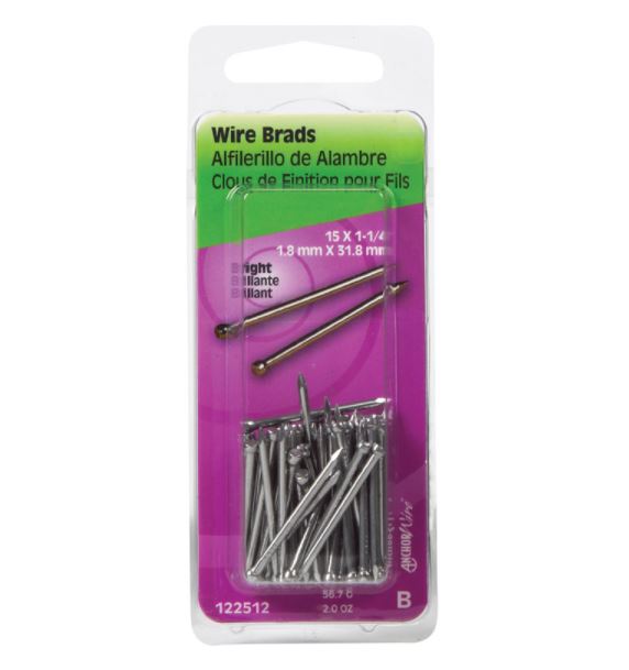 Hillman 15 Ga. x 1-1/4 in. L Bright Steel Brad Nails 1 pk 2 oz.