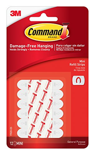 3M Command Mini Foam Adhesive Strips .5 in. L 12 pk