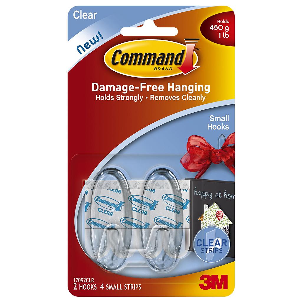 Hooks Small Clear 2Pk