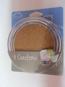 Coaster 4Pk Clear&Cork