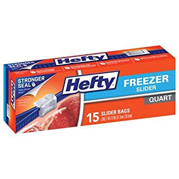 Hefty Slidr Frz Qt 15Ct