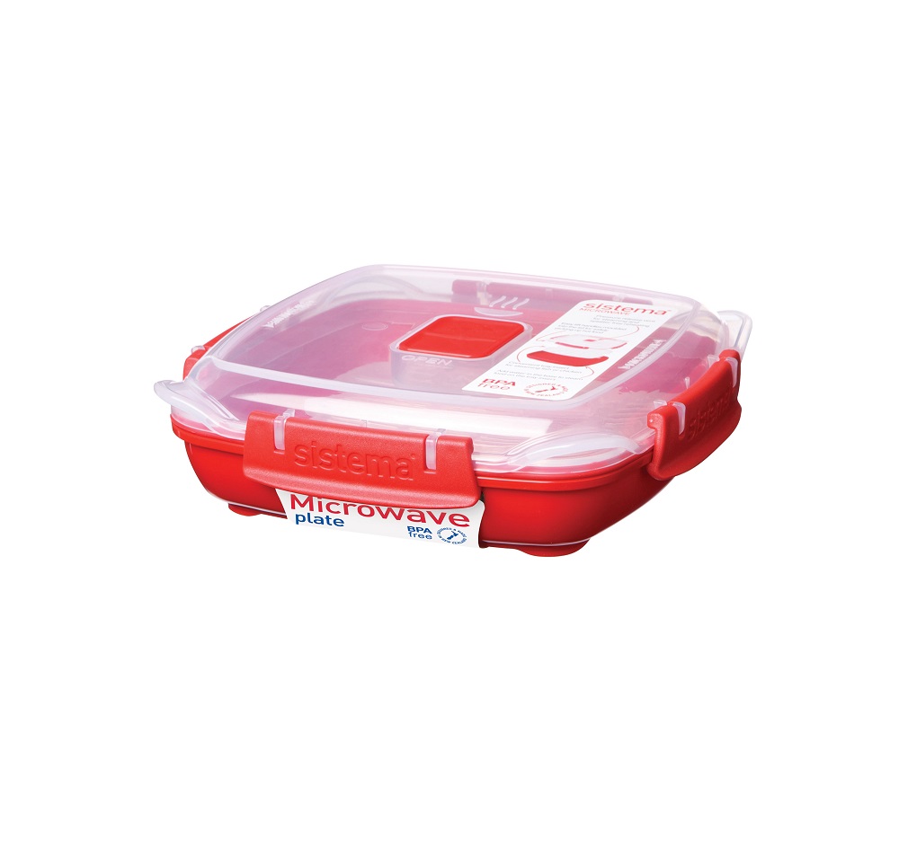 Microwave Plate Small With Clip (14.8Oz) Bpa Free Sistema