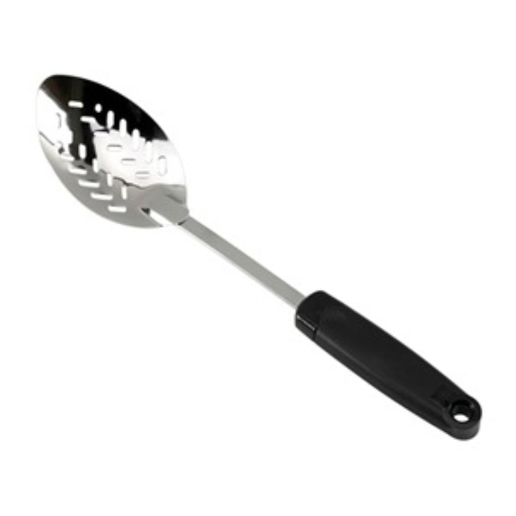 Slot Spoon Blk-Chrm 12".