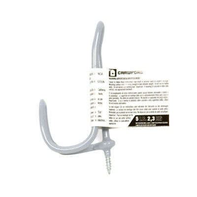 Crawford 3.94 in. L Vinyl Coated Gray Steel Small Light Duty Coat and Hat Storage Hook 5 lb.