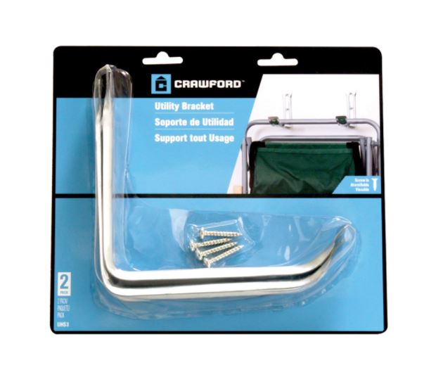 Crawford 5.27 in. L Silver Steel Medium Utility Ladder Hook 20 lb. capacity 2 pk