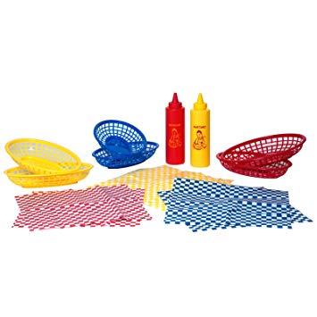 Picnic Serving Set Includes 6 Baskets Mustard