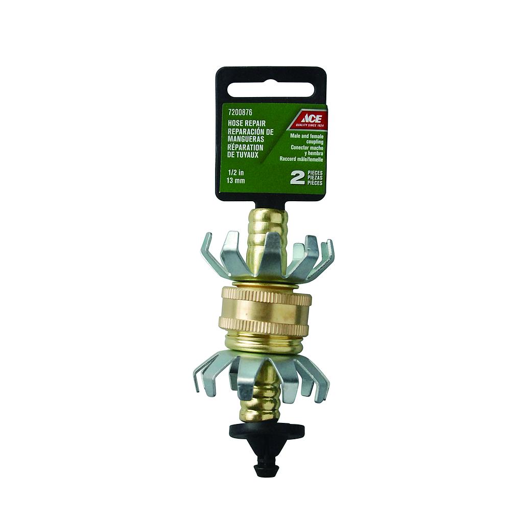 Hose Mender 1.27Cm (.5In) Clinch Brass Ace