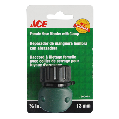 Hose Clamp 1.27Cm (.5In) Female Plastic Green Black Ace