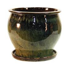 Planter Glazed 8" Green