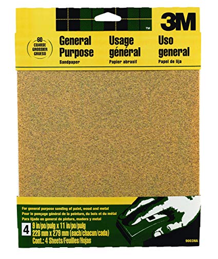 COARSE SANDPAPER 40 GRIT 25PCS 9IN X 11IN (22.9CM X 27.9CM) ALUMINUM OXIDE ACE