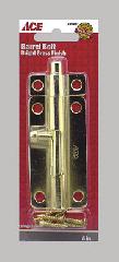 Barrel Bolt 4In (10.16Cm) Brass Ace