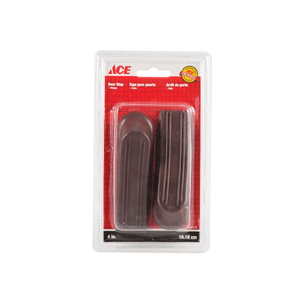 Door Stop Wedge 4In (10.16Cm) Brown Rubber Ace