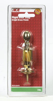Rigid Door Stop With Holder 3In (7.62Cm) Brass Ace