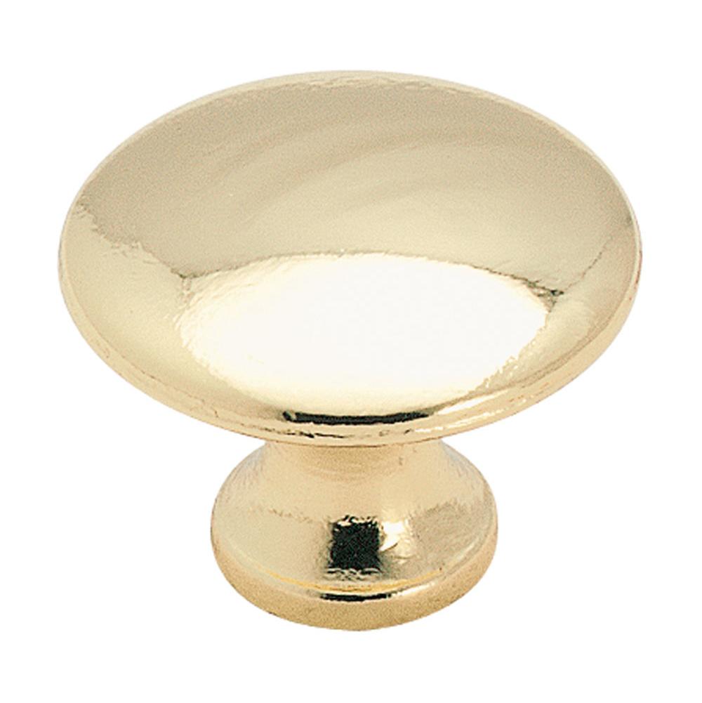 KNOB 1-1/4"RND PB