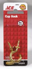 Cup Hook 1 1/4In (31.8Mm) Solid Brass Ace