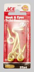 Gate Hook And Eye 2 1/2In (63.5Mm) Solid Brass Ace