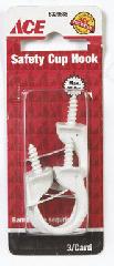 Safety Cup Hook 1 1/4In (31.8Mm) White Ace