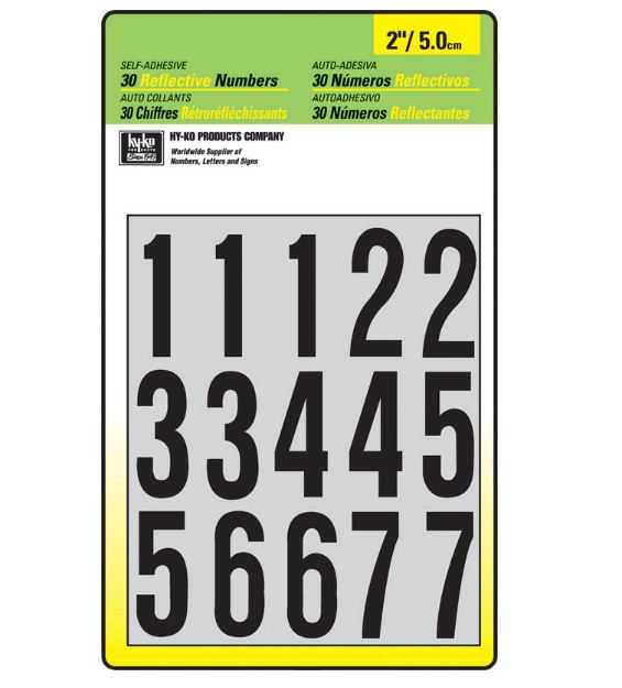 NUMEROS 2" REFLECTIVE