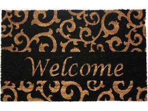 J&M Home Fashions Black Coir Nonslip Doormat 30 in. L x 18 in. W