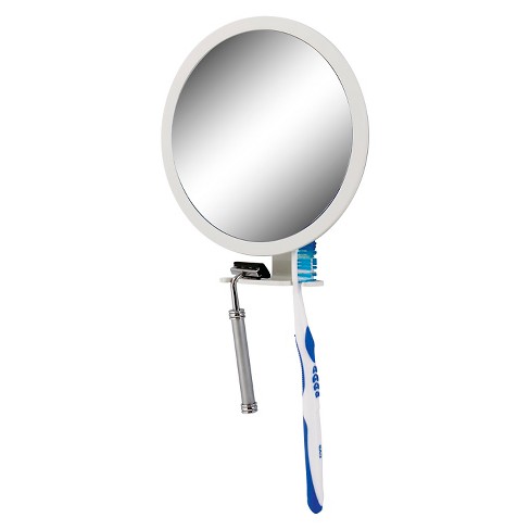 Zadro Shower Mirror White with Accessory Holder - 5X/1X.