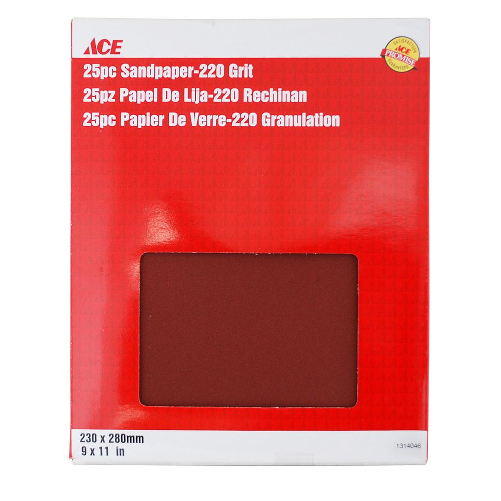 Fine Sandpaper 220 Grit 25Pcs 9In X 11In (22.