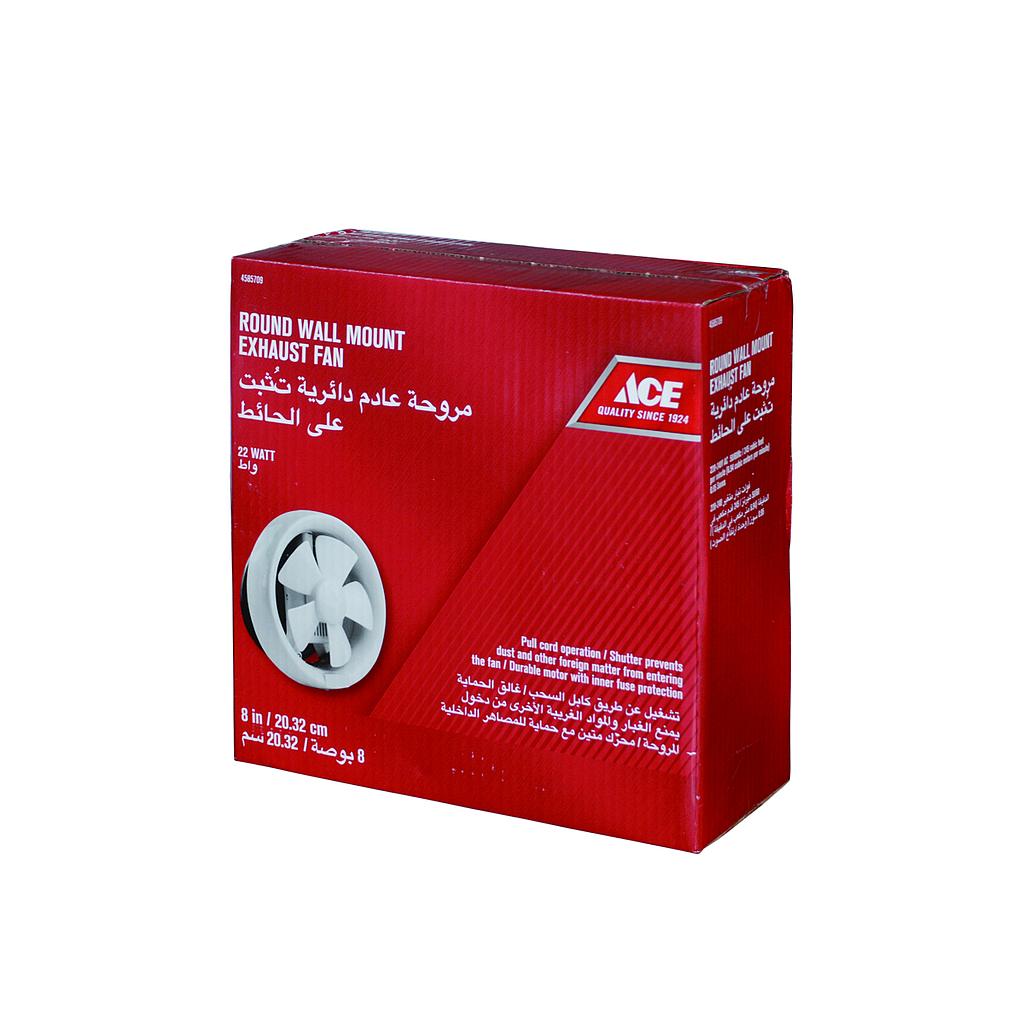 ACE Exhaust Fan 20.32 Cm (8 In) 22 Watt 220-240 V 50/60 HZ PP White