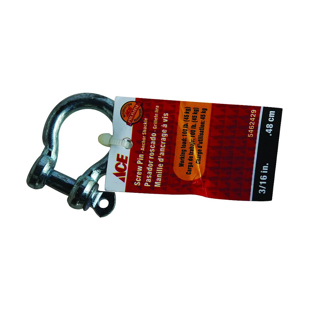 Screw Pin Anchor Shackle 3/16In (4.8Mm) Galvanized Ace Cancel