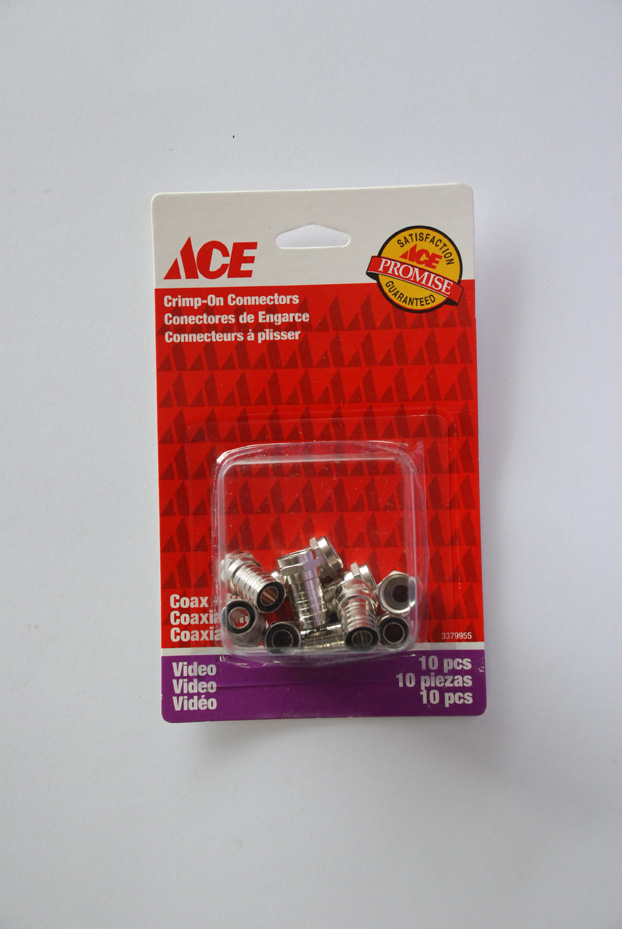 Heavy Duty  One Piece Rg 6 Connectors 10Pk Ace.