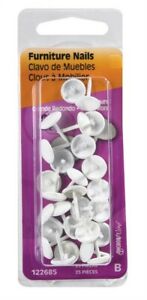 Hillman Large Brass-Plated White Brass Furniture Nails, 25 pk
