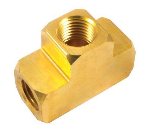 TEE FITTNG BRS 1/4X1/4"F                