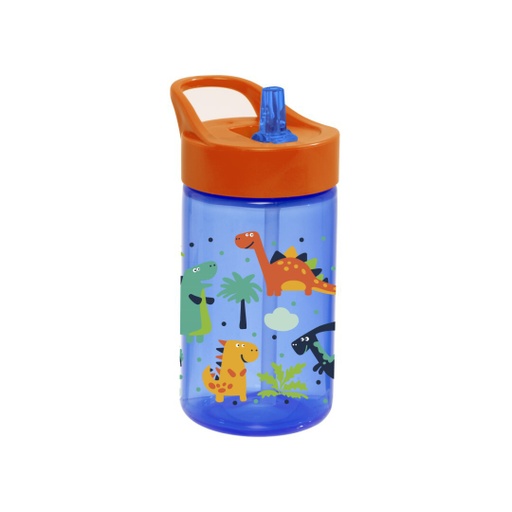 430 cc Decorated Bottle with Straw-Dinasour