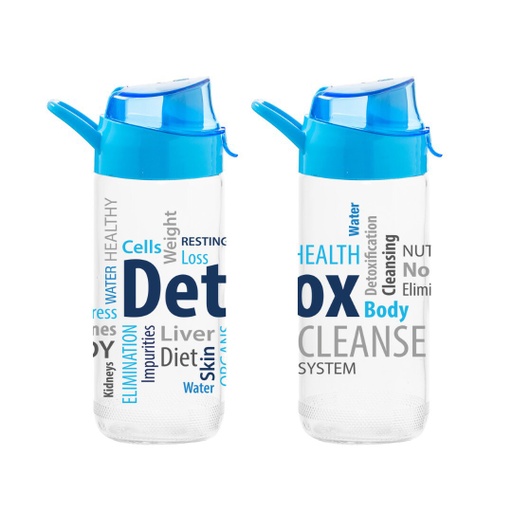 500 cc Decorated Glass Sports Bottle-Detox-Como